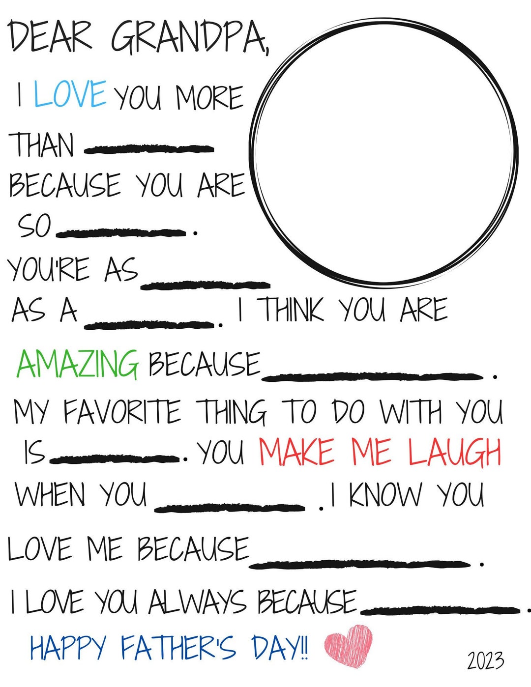 Father's Day Grandpa Printable Instant Download - Etsy