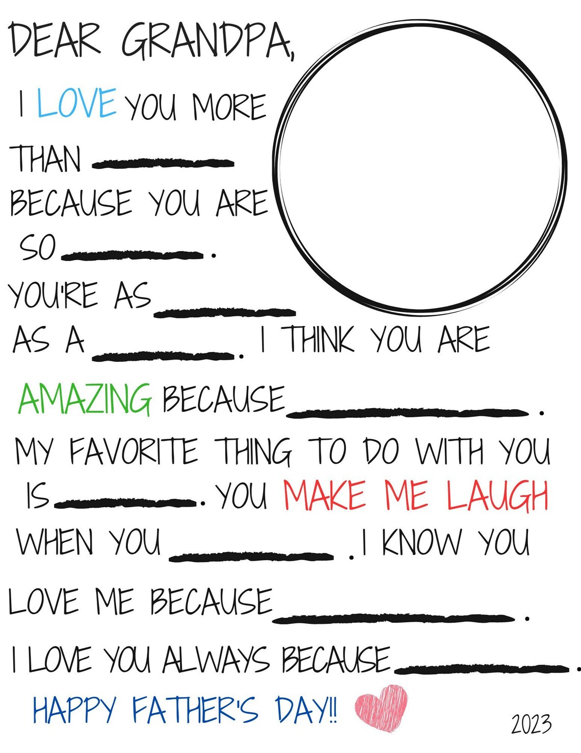 Father's Day Grandpa Printable Instant Download - Etsy