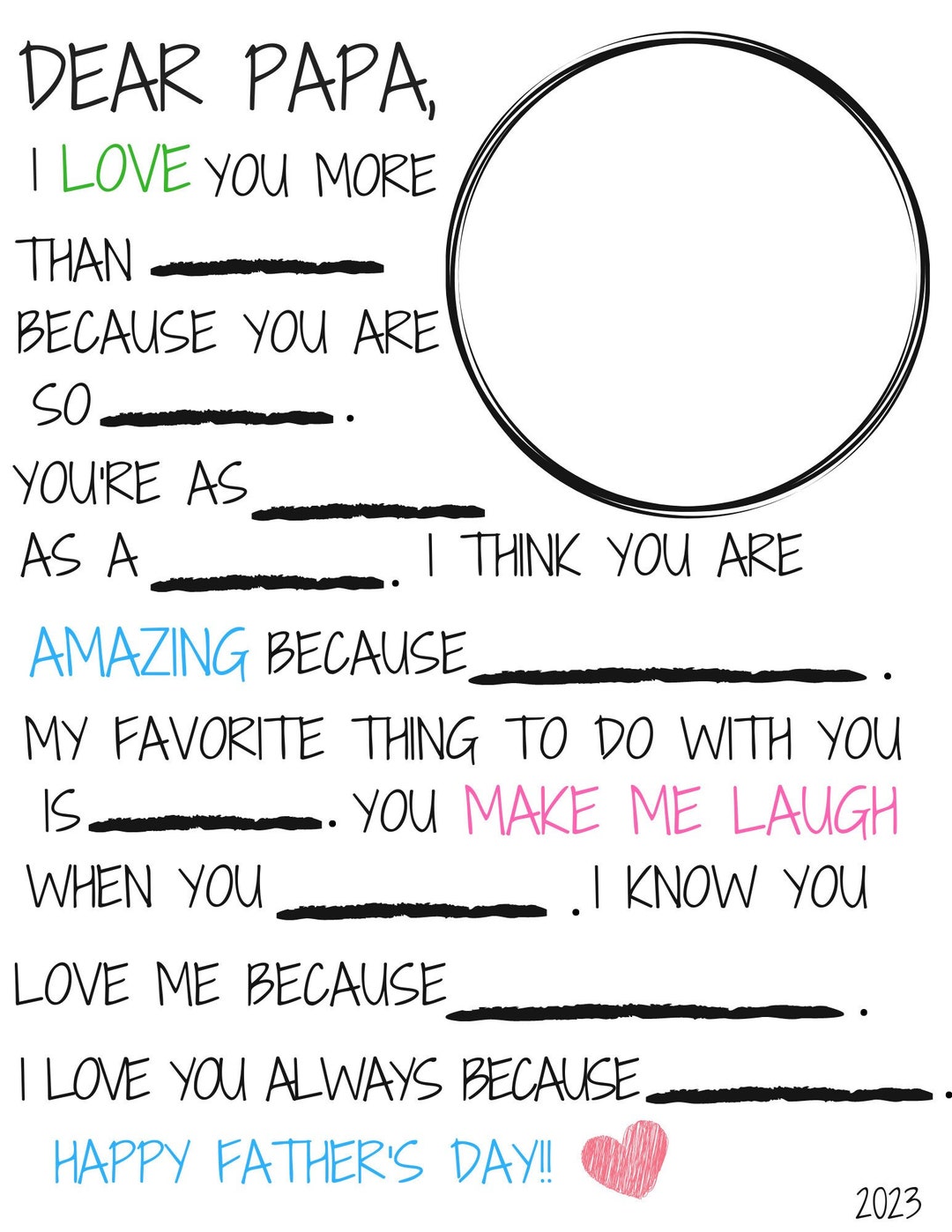 Fathers Day Papa Printable Instant Download Etsy