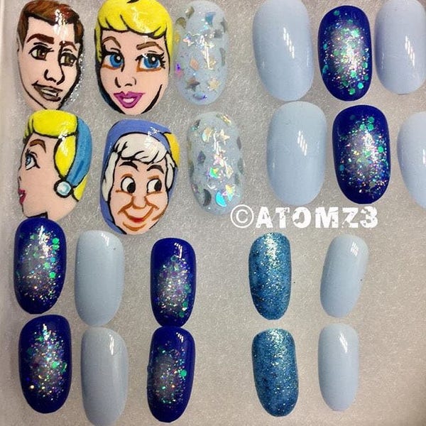 Cinderella Nail Art - Etsy