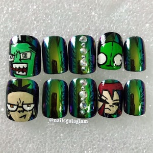 Invader zim Nails