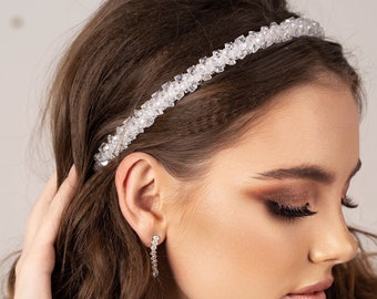 Crystal tiara, diadem headband. wedding tiara. Elegant wedding headband. formal headband.