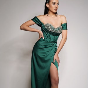 Robe ceremonie vert emeraude new arrivals