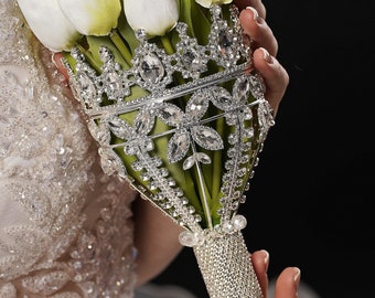 Bridal Bouquet Holder,crystal Wedding Flower Holder,rhinestone