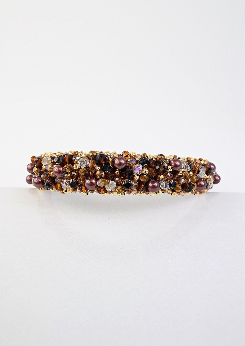 Tiara Golden Crown Vintage Branch Pearl Lolita Rhinestone
