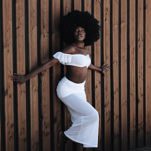 Sexy two piece set crop top and maxi skirt. Summer Beach outfit.
