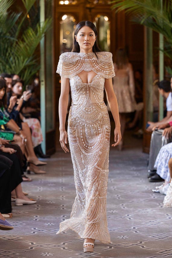 Beige Beaded Wedding Dress Vintage Style, Maxi Mermaid Dress Corset With  Cape. Luxury Cocktail Evening Gown. - Etsy Norway