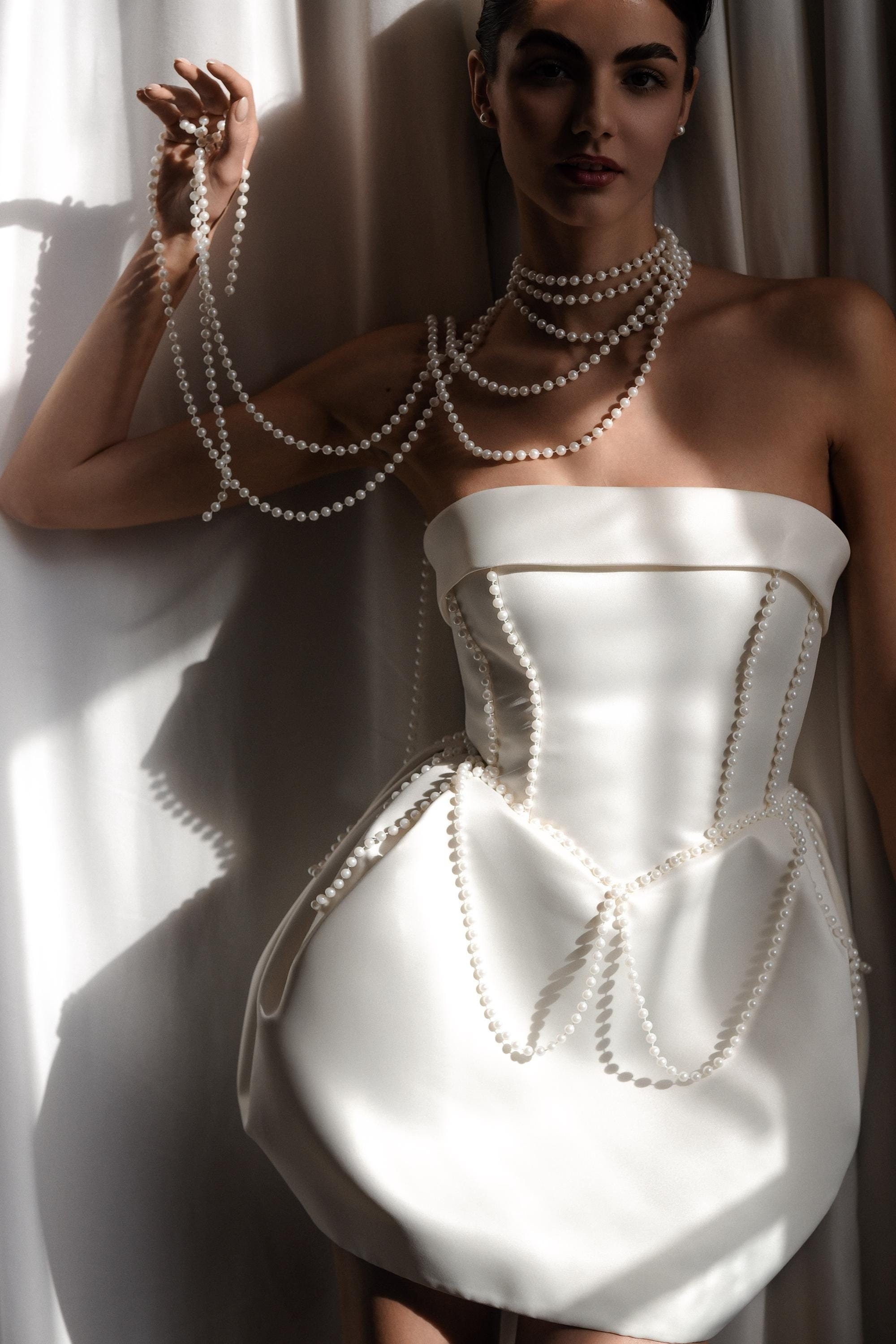 Pearl Corset Dress - Etsy Pearl Corset Dress - Etsy