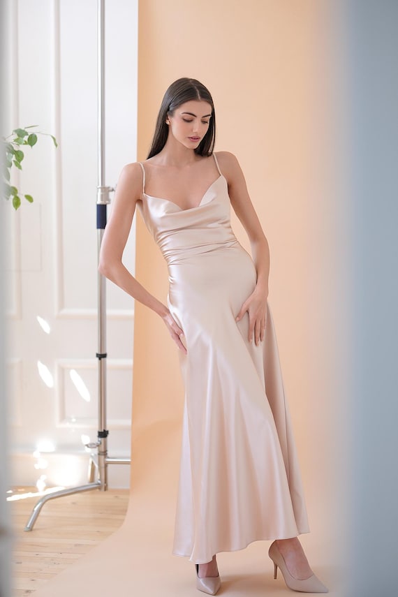 slim fit dress slacks Long Mother-of-the-Bride Dress with Long Sleeves Rose / 20