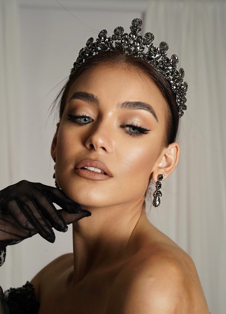 Gothic Crown Black Crown Tiara for Goth Wedding. Black Etsy