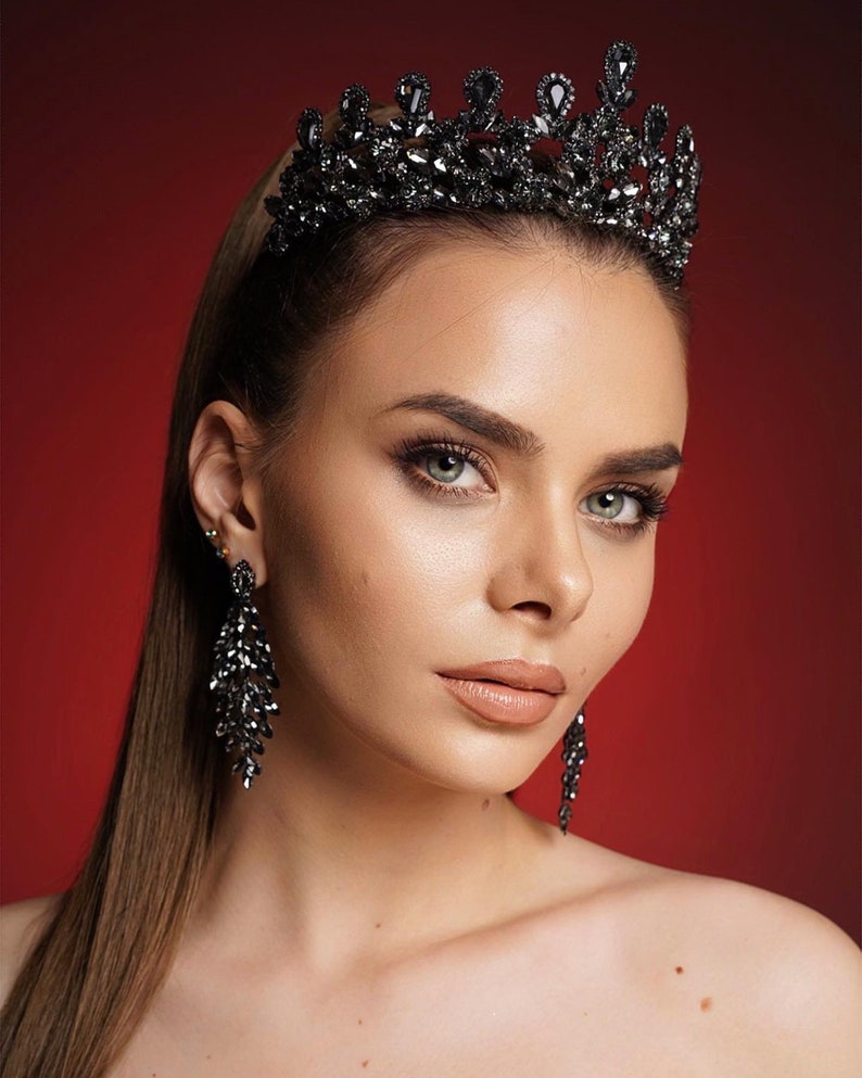 Gothic Crown Black Crown Tiara for Goth Wedding. Black Etsy