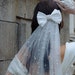 Long Bow Veil . Pearl Veil White. Unique Wedding Veil, Bridal Veil - Etsy