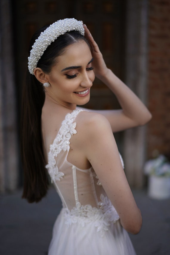 Wedding Pearl Headband, Alice Headband, Bridal Hair Piece  display picture 2