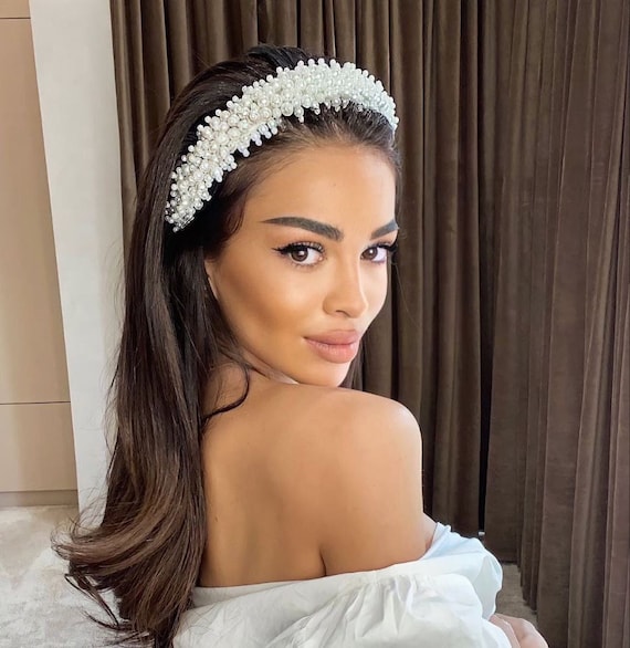 Bridal Pearl Headband, Alice Headband, Wedding Hair Piece  display picture 1