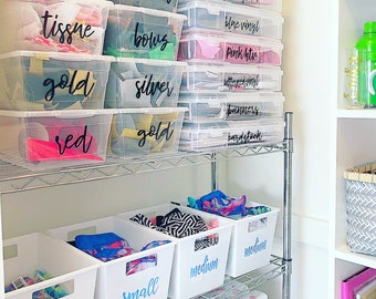 Custom Storage Bin Labels, Kitchen Canister Labels, Kitchen Labels, Pantry Labels, Closet Labels, Kids Toy Bin Labels, Home Organization