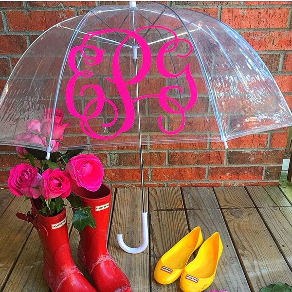 Monogrammed Clear Umbrella