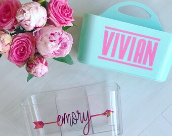 Monogrammed Shower Caddy - Graduation Gift - Summer Camp - Camp Gear - Perfect for Camp & College - Sorority - Dorm - Personalized Gift