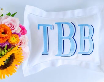 Monogrammed Baby Pillow, Boudoir Baby Pillow, Personalized Baby Gift, Decorative Throw Pillow, Nursery Pillow, Baby Monogrammed Pillow