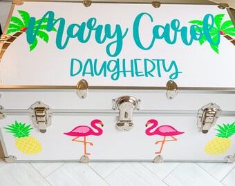 Camp Trunk Vinyl Decal Decor - Camp Trunk Sticker - Personalized Camp Trunk - Camp Trunk Monogram - Camp Trunk Name - Camp Trunk Decals