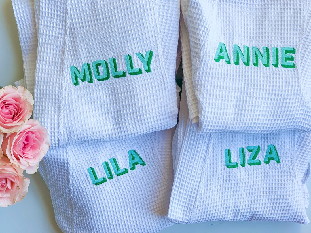 Monogrammed Waffle Robe, Bridesmaid Robes, Monogrammed Robe