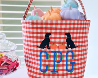 Monogrammed Halloween Trick or Treat Bag: Personalized Candy Tote