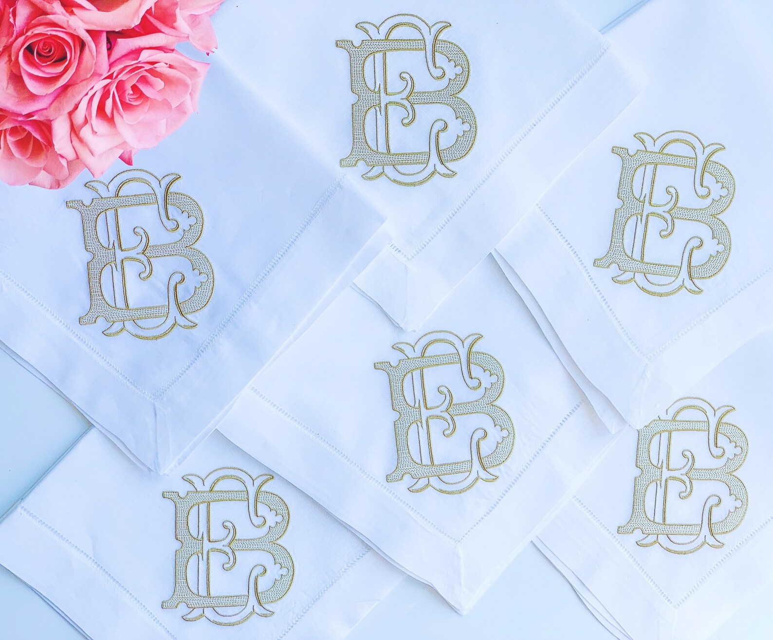Monogrammed Dinner Napkins Embroidered Linen Napkins Etsy