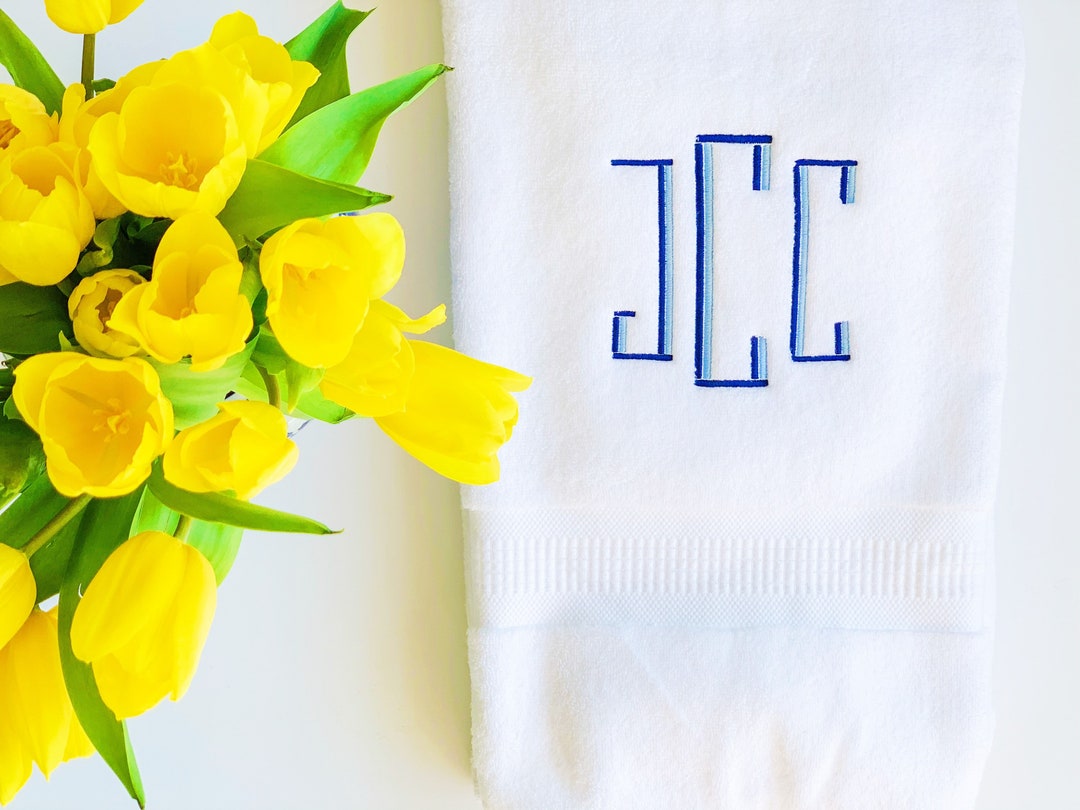 Monogrammed Bath Towel Etsy