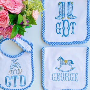 Monogrammed Burp Cloth, Embroidered Burp Cloth, Baby Gift, Baby Accessories, Monogram Baby Burp Cloth, Baby Shower