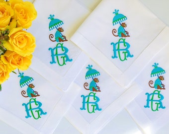 モノグラム入りディナーナプキン、刺繍入りリネンナプキン、パーソナライズ布ナプキン、刺繍入りナプキン、カスタムナプキン、パーソナライズギフト