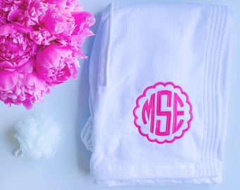 Monogrammed Towel Wrap, Personalized Towel Wrap, Monogrammed