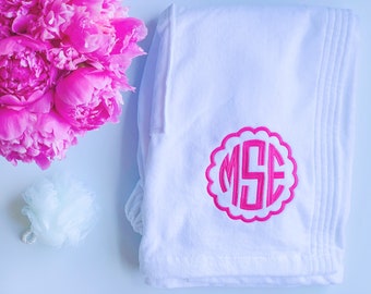 Monogrammed Towel Wrap, Personalized Towel Wrap, Monogrammed Shower Wrap, Spa Wrap, Graduation Gift, Dorm Wrap, Waffle Weave, Terry Velour