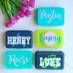 Personalized Pencil Box School Supplies Plastic School Box Crayon Box  Plastic Pencil Box Kids Supply Box Girls Pencil Box 