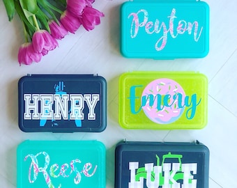 Personalized Pencil Box - Back To School -Custom box - School Supplies - Plastic School Box - Crayon Box - Kids Pencil Box - Monogrammed
