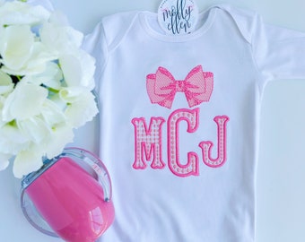 Baby Girl Coming Home Outfit, Monogrammed, Personalized, Newborn Coming Home, Gown, Baby Shower Gift, Monogram Gown, Baby Girl Gown, Custom