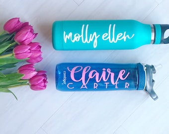 Water Bottle Labels - Water Bottle Stickers - Monogram Decal - Vinyl Decal - Personalized Water Bottle - Monogrammed Bottle - Back to School