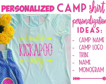 Summer Camp - Personalized Camp Shirt - Girls Shirt - Monogrammed Shirt - Summer Camp Gear - Personalized Gift - Camp Tribe - Camp Name