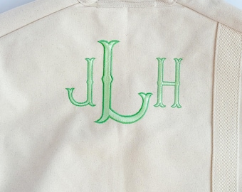 Monogrammed Garment Bag, Embroidered Travel Bag for Hanging Clothes
