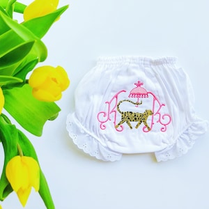 Monogrammed Bloomers, Ruffled Bloomers, Baby Girl, Personalized Diaper Covers