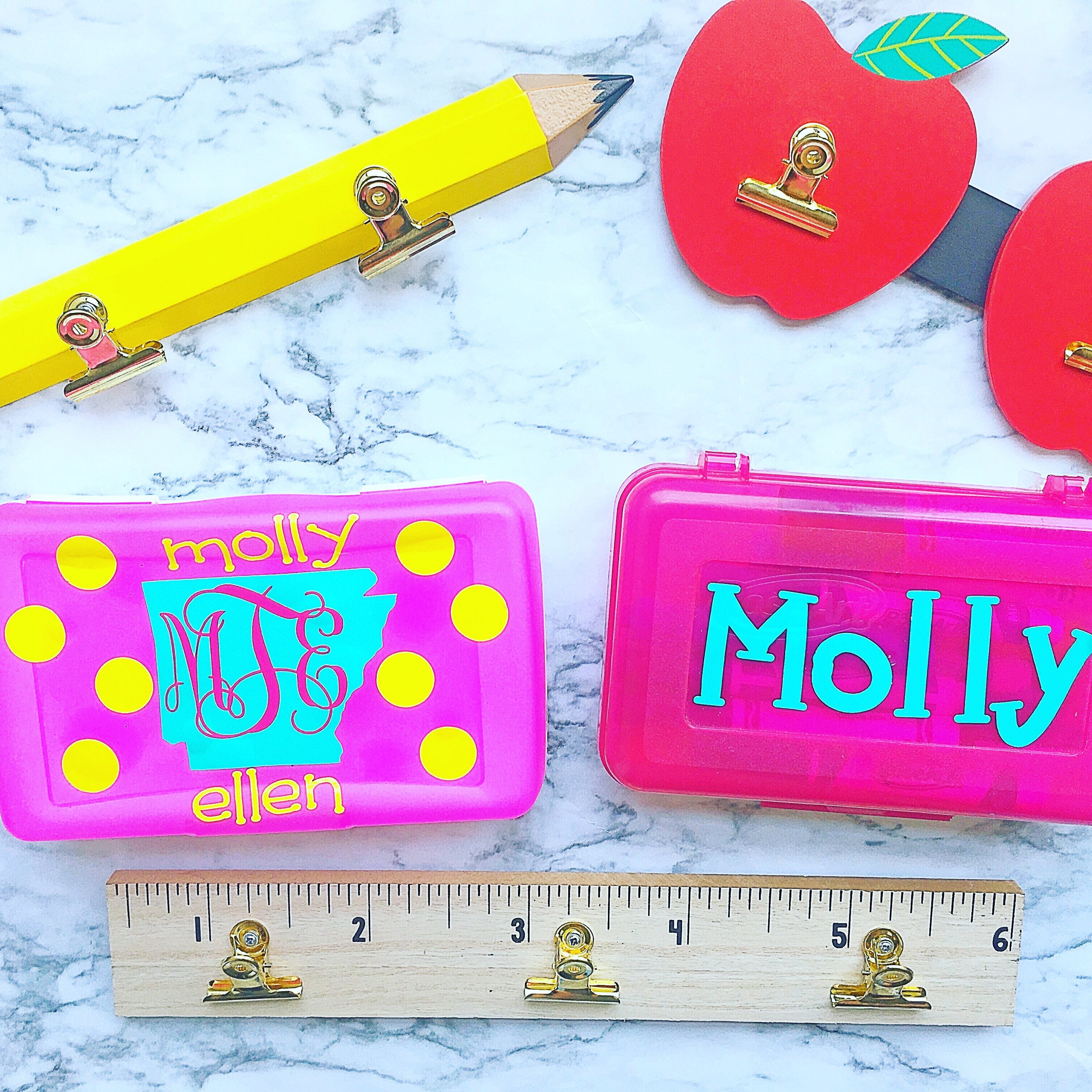 Personalized Pencil Box - Back to School -custom Box - School Supplies ...