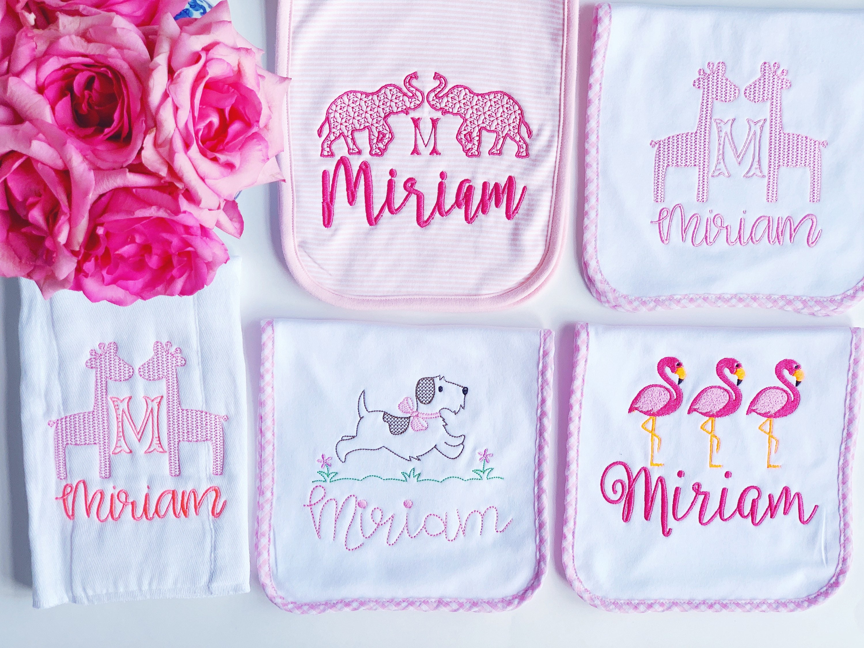 monogrammed baby burp cloths