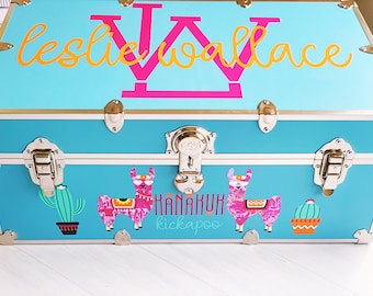 Camp Trunk Vinyl Decal Decor - Camp Trunk Sticker - Personalized Camp Trunk - Camp Trunk Monogram - Camp Trunk Name - Camp Trunk Decals