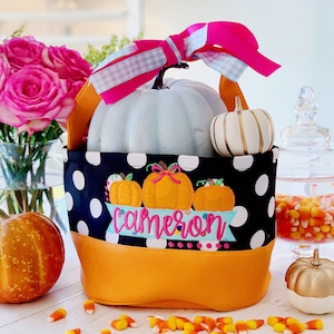 Monogrammed Halloween Trick or Treat Bag, Monogrammed Halloween Bag, Personalized Halloween Bag, Custom Halloween Bag, Candy Bag