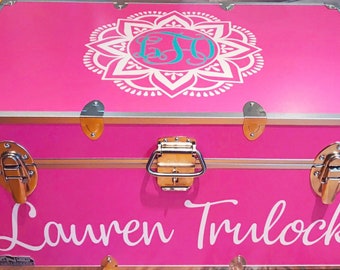 Camp Trunk Vinyl Decal Decor - Camp Trunk Sticker - Personalized Camp Trunk - Camp Trunk Monogram - Camp Trunk Name - Camp Trunk Decals