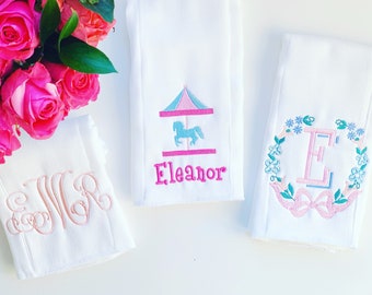 Monogrammed Burp Cloth, Embroidered Burp Cloth, Baby Gift, Baby Accessories, Monogram Baby Burp Cloth, Baby Shower