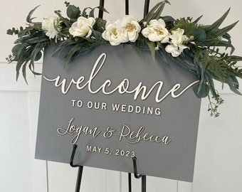 3D Wedding Welcome Sign | Personalized Wood Wedding Sign | Custom Wood Wedding Decor | Wedding Reception Sign | Modern Wood Wedding Sign