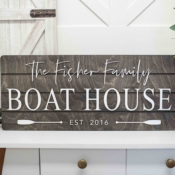 Boathouse Sign, Personalized Custom Wood Sign, 3D Sign, Boathouse Gift, Boathouse Decor, Boathouse Sign, Beach House Sign, Boathouse Life