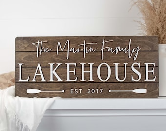 Lakehouse Sign, Personalized Custom Wood Sign, 3D Sign, Lakehouse Gift, Lakehouse Decor, Cottage Sign, Beach House Sign, Lake Life