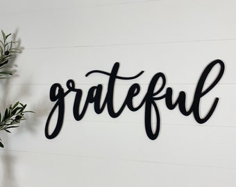 Grateful Wood Cut Out | Grateful Sign | Grateful Wooden Word