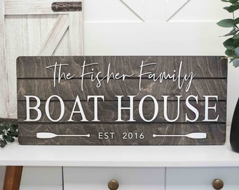 Boathouse Sign, Personalized Custom Wood Sign, 3D Sign, Boathouse Gift, Boathouse Decor, Boathouse Sign, Beach House Sign, Boathouse Life