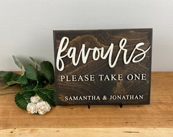 Favours Sign | Wedding Favours Please Take One Wood Wedding Sign | Rustic Wood Wedding Sign | Rustic Wedding Decor